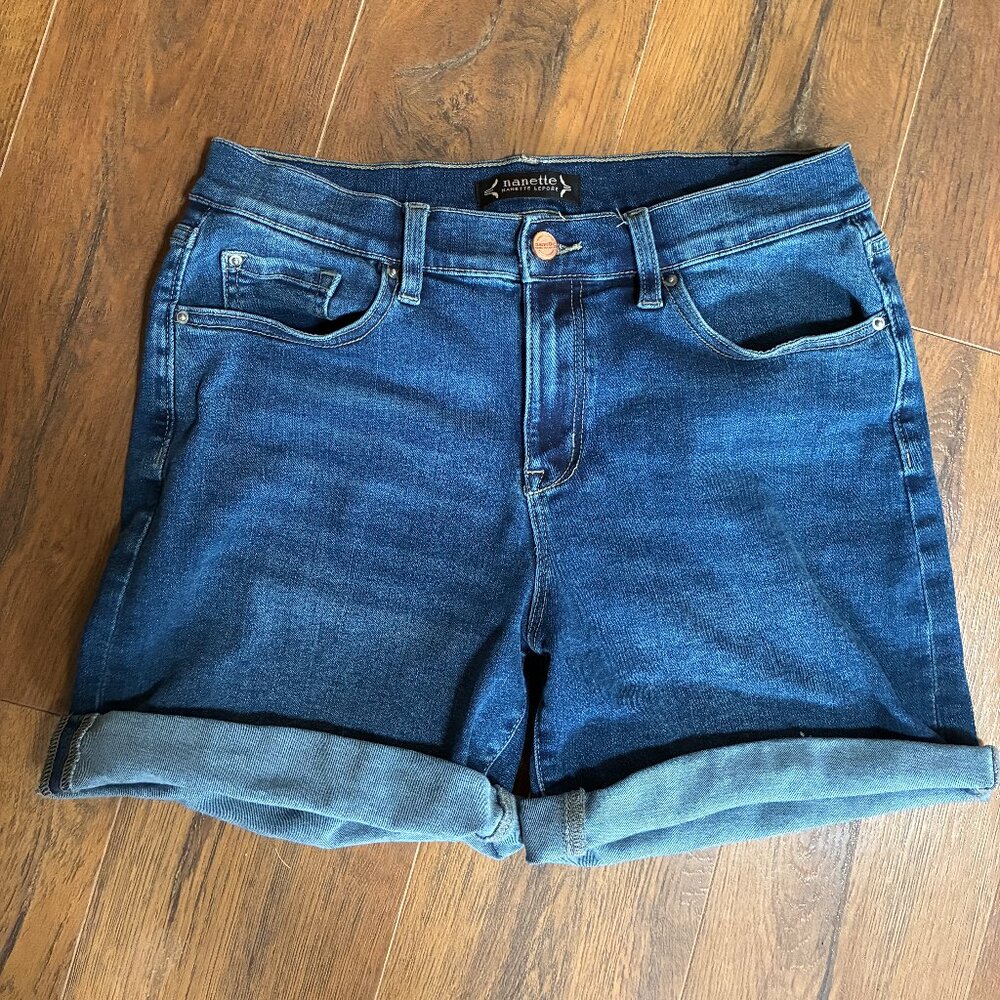 Nanette Lepore Amour Boyfriend Jean Shorts Womens Size 4 Cuffed Denim Rolled up